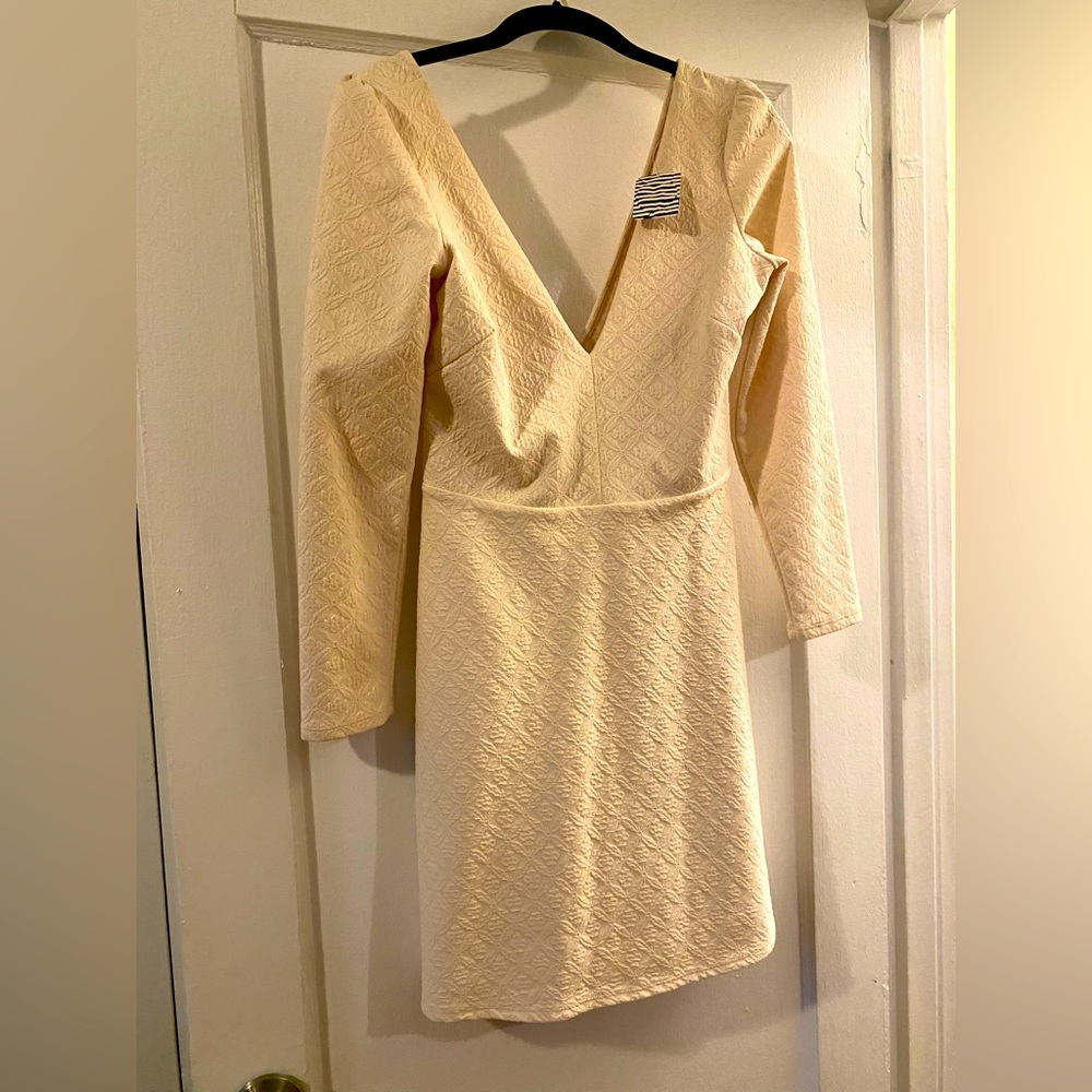Ivory mid sleeve dress